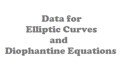 Data for Elliptic Curves and Diophantine Equations